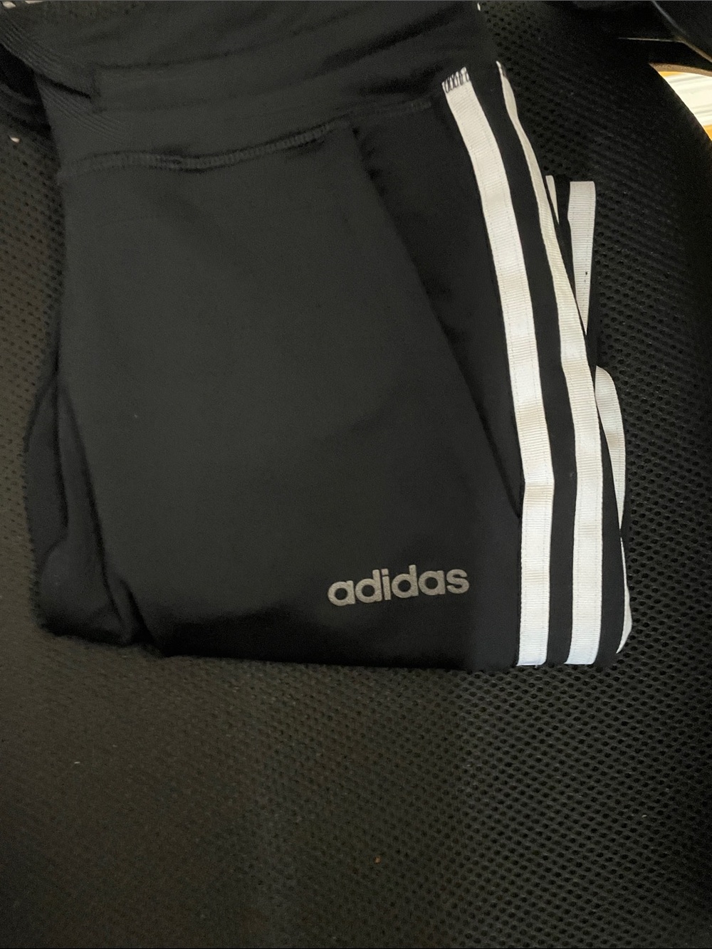 adidas Black Track Pants with White Stripes